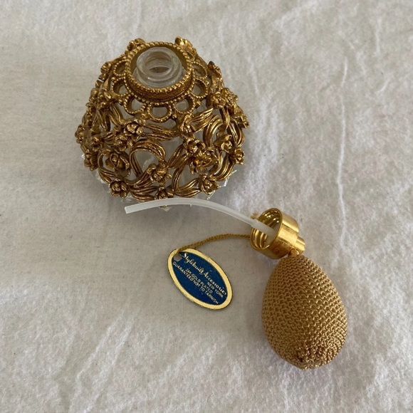 Vintage Stylebuilt 24k Gold Plated Balloon Ball Perfume Bottle - Picture 7 of 8